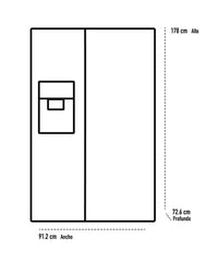 Nevecon Samsung RS22T5200B1 – 22 ft³ Side‑by‑Side – Acero Inoxidable – Open box